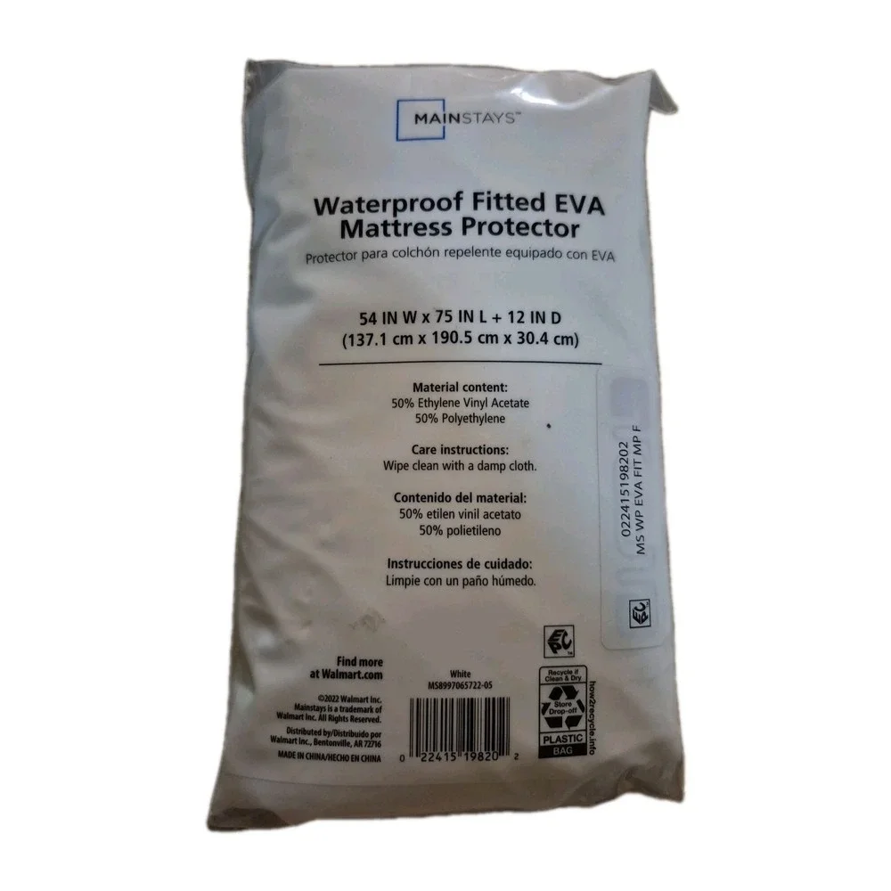 Waterproof Fitted EVA Mattress Protector Full New Pkg (A245)